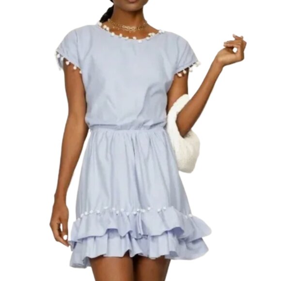 Peixoto Nissi pom-pom mini beachwear dress swim cover-up M - Picture 13 of 14